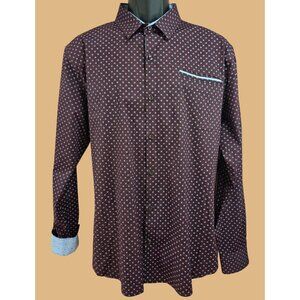 7Diamonds Mens Healing Tide Button-Up Medium Shirt Burgundy